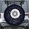 Vintage Celestial Sun Print Leather Spare Tire Cover