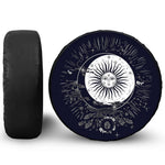 Vintage Celestial Sun Print Leather Spare Tire Cover