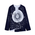 Vintage Celestial Sun Print Long Sleeve Short Coat