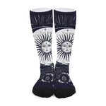 Vintage Celestial Sun Print Long Socks