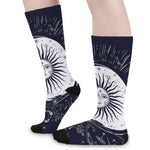 Vintage Celestial Sun Print Long Socks
