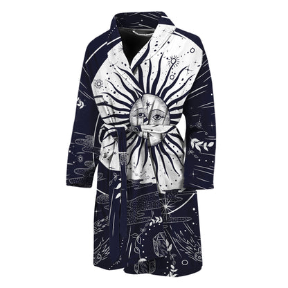 Vintage Celestial Sun Print Men's Bathrobe