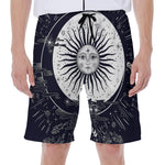 Vintage Celestial Sun Print Men's Beach Shorts