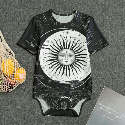 Vintage Celestial Sun Print Men's Bodysuit