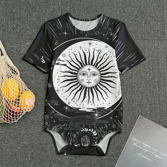 Vintage Celestial Sun Print Men's Bodysuit