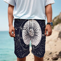 Vintage Celestial Sun Print Men's Cargo Shorts