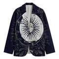 Vintage Celestial Sun Print Men's Cotton Blazer