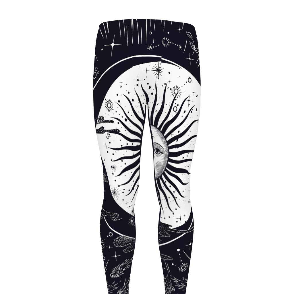 Vintage Celestial Sun Print Men's leggings