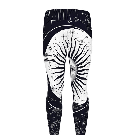 Vintage Celestial Sun Print Men's leggings