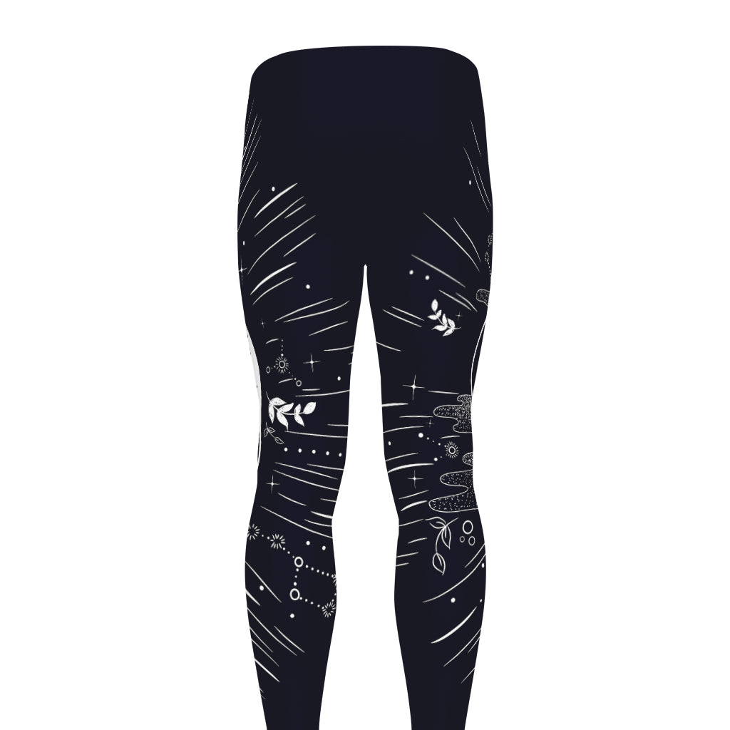 Vintage Celestial Sun Print Men's leggings