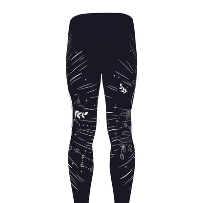 Vintage Celestial Sun Print Men's leggings