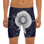 Vintage Celestial Sun Print Men's Long Boxer Briefs