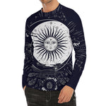 Vintage Celestial Sun Print Men's Long Sleeve Rash Guard