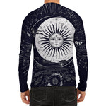 Vintage Celestial Sun Print Men's Long Sleeve Rash Guard