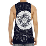 Vintage Celestial Sun Print Men's Muscle Tank Top