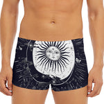 Vintage Celestial Sun Print Men's Short Boxer Briefs