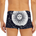 Vintage Celestial Sun Print Men's Short Boxer Briefs