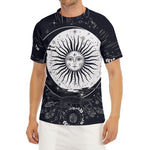 Vintage Celestial Sun Print Men's Short Sleeve Rash Guard