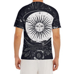 Vintage Celestial Sun Print Men's Short Sleeve Rash Guard