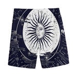 Vintage Celestial Sun Print Men's Sports Shorts