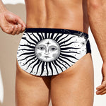 Vintage Celestial Sun Print Men's Swim Briefs