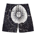 Vintage Celestial Sun Print Men's Swim Trunks