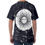 Vintage Celestial Sun Print Men's Velvet T-Shirt