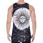Vintage Celestial Sun Print Men's Velvet Tank Top