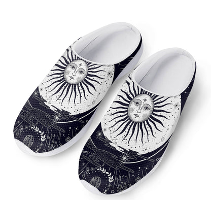 Vintage Celestial Sun Print Mesh Casual Shoes