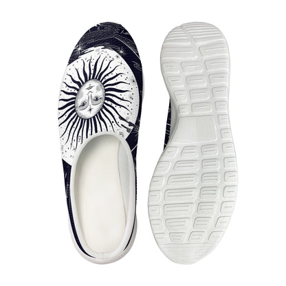 Vintage Celestial Sun Print Mesh Casual Shoes