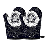 Vintage Celestial Sun Print Oven Mitts