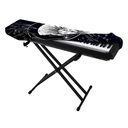 Vintage Celestial Sun Print Piano Keyboard Cover