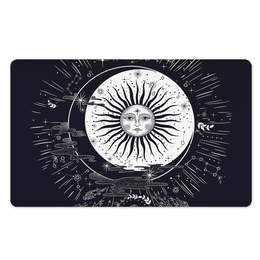 Vintage Celestial Sun Print Polyester Doormat