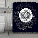 Vintage Celestial Sun Print Polyester Shower Curtain
