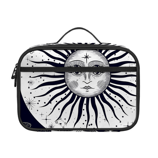 Vintage Celestial Sun Print Portable Lunch Bag