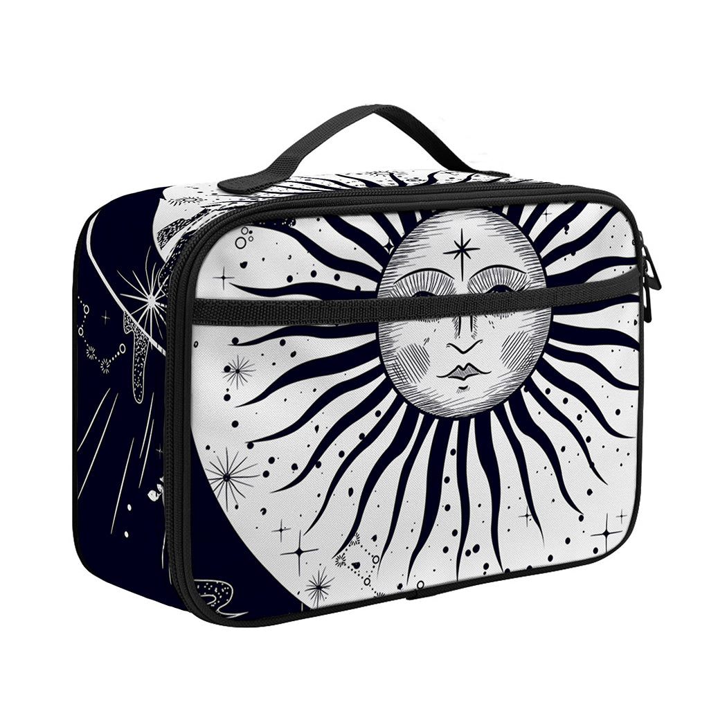 Vintage Celestial Sun Print Portable Lunch Bag