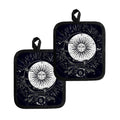 Vintage Celestial Sun Print Pot Holders
