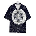 Vintage Celestial Sun Print Rayon Hawaiian Shirt