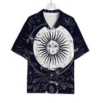 Vintage Celestial Sun Print Rayon Hawaiian Shirt