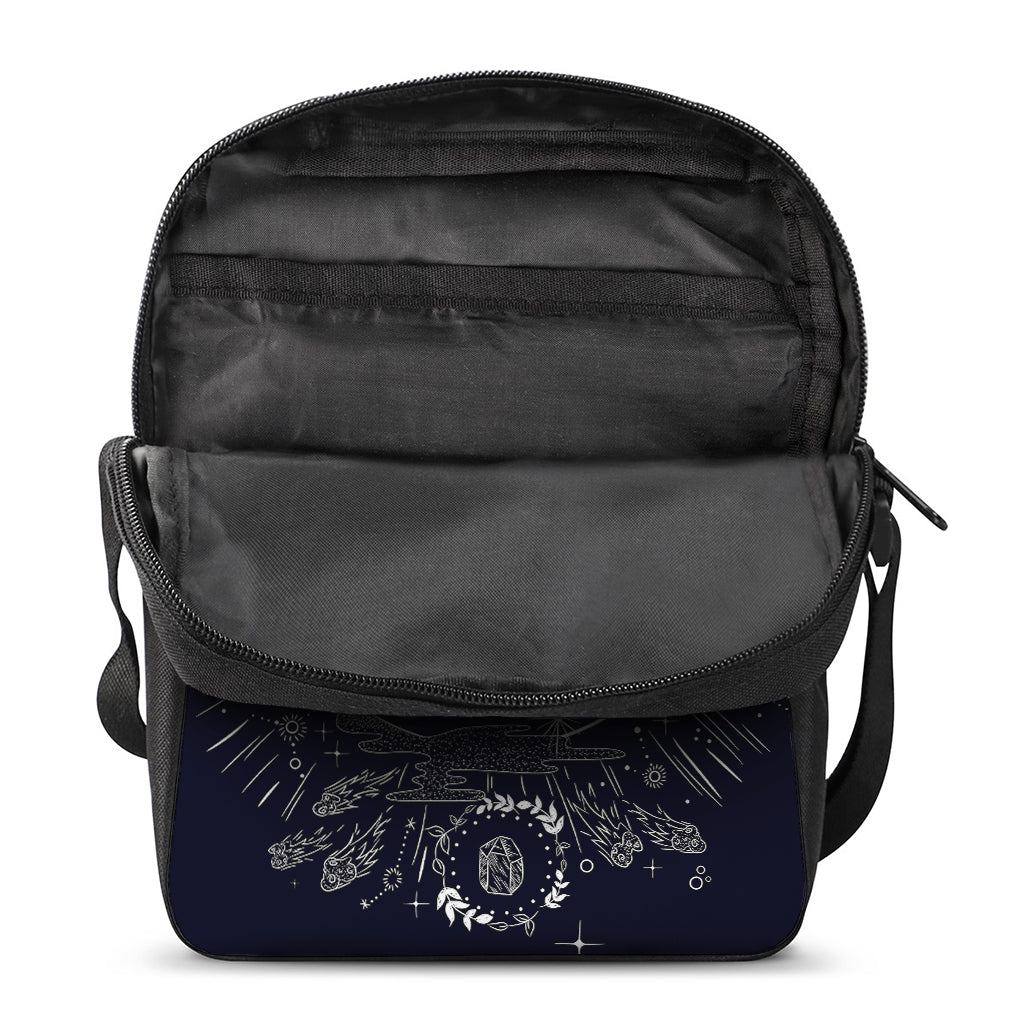 Vintage Celestial Sun Print Rectangular Crossbody Bag