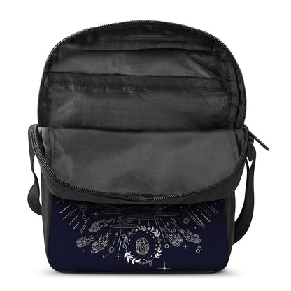 Vintage Celestial Sun Print Rectangular Crossbody Bag