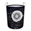 Vintage Celestial Sun Print Round Laundry Basket