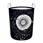 Vintage Celestial Sun Print Round Laundry Basket