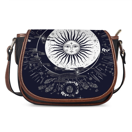 Vintage Celestial Sun Print Saddle Bag