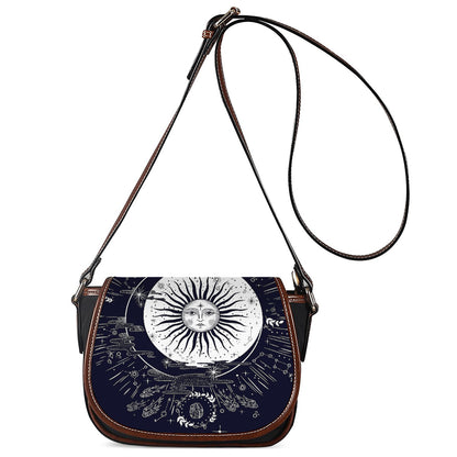 Vintage Celestial Sun Print Saddle Bag