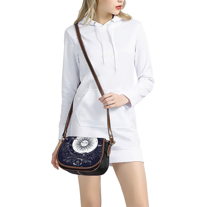 Vintage Celestial Sun Print Saddle Bag