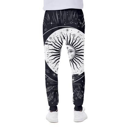 Vintage Celestial Sun Print Scuba Joggers