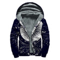 Vintage Celestial Sun Print Sherpa Lined Zip Up Hoodie
