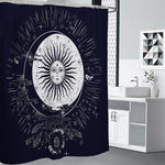 Vintage Celestial Sun Print Shower Curtain