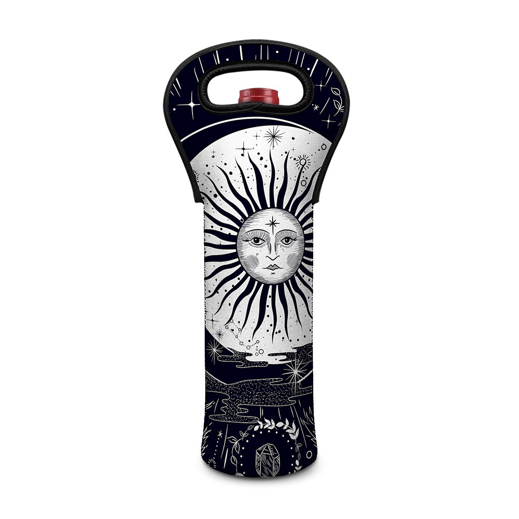 Vintage Celestial Sun Print Single Neoprene Wine Tote